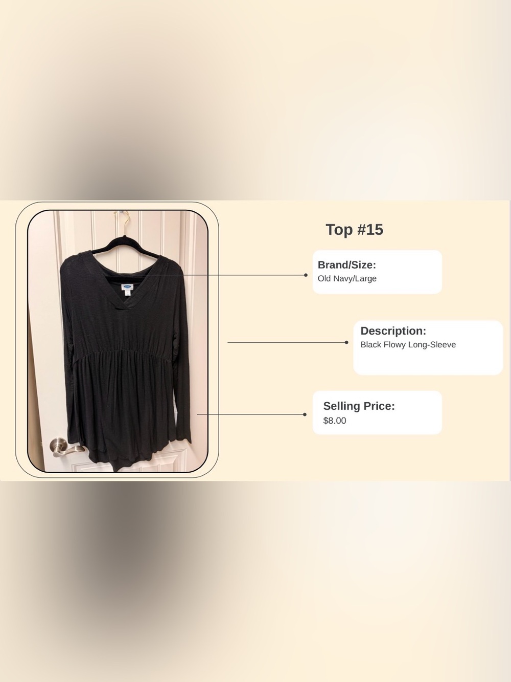 Old Navy maternity Black Long-Sleeve V-Neck Peplum Top
